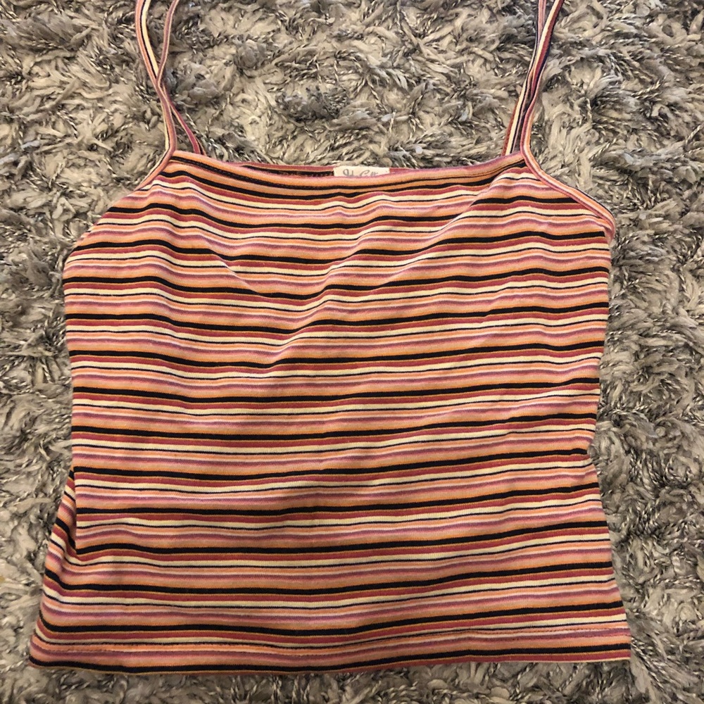 Brandy Melville box neck striped tank top.